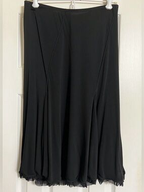 Max Studio Black Size XS with Flowy Inserts & Lace Trim A-Line Flowy Skirt